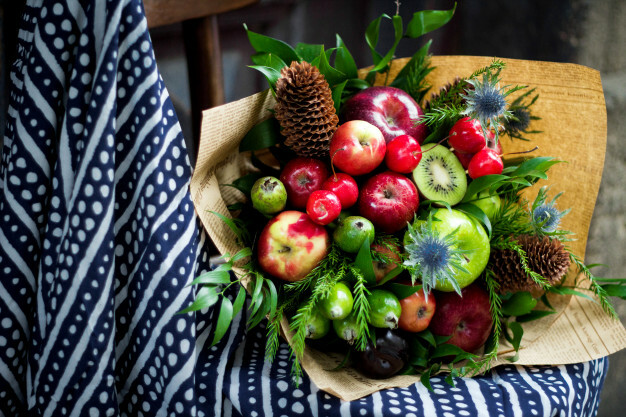 Fruit bouquet made from mixed fruits Free Photo